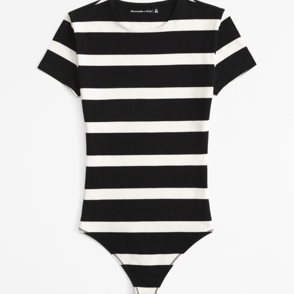 Black and White Striped Bodysuit